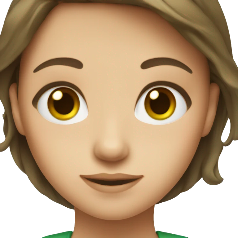 Girl with brown hair and green eyes  emoji
