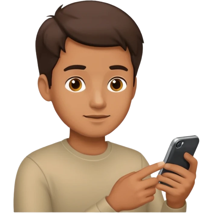 A guy scrolling on this phone emoji