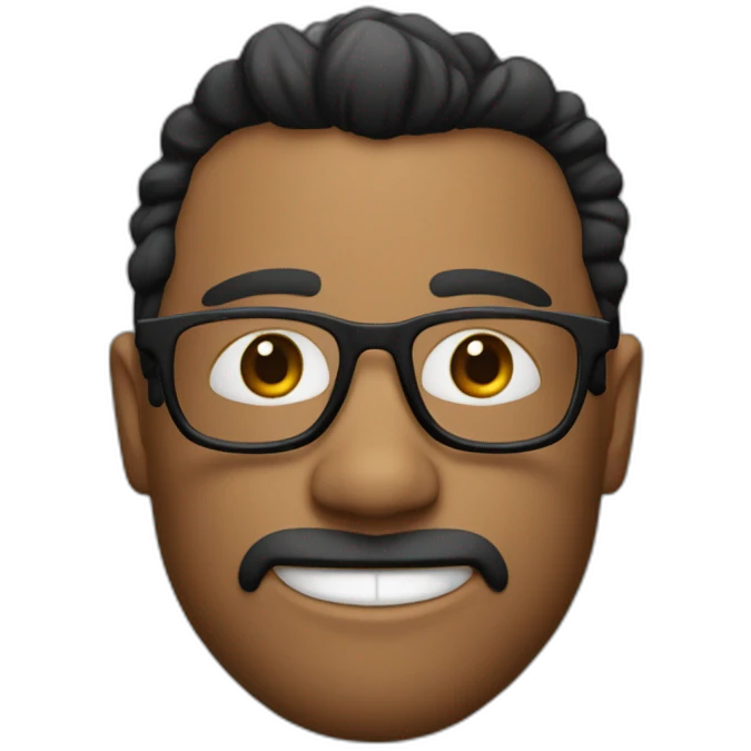chico con lentes y pelo negro peinado para el costado izquierdo emoji