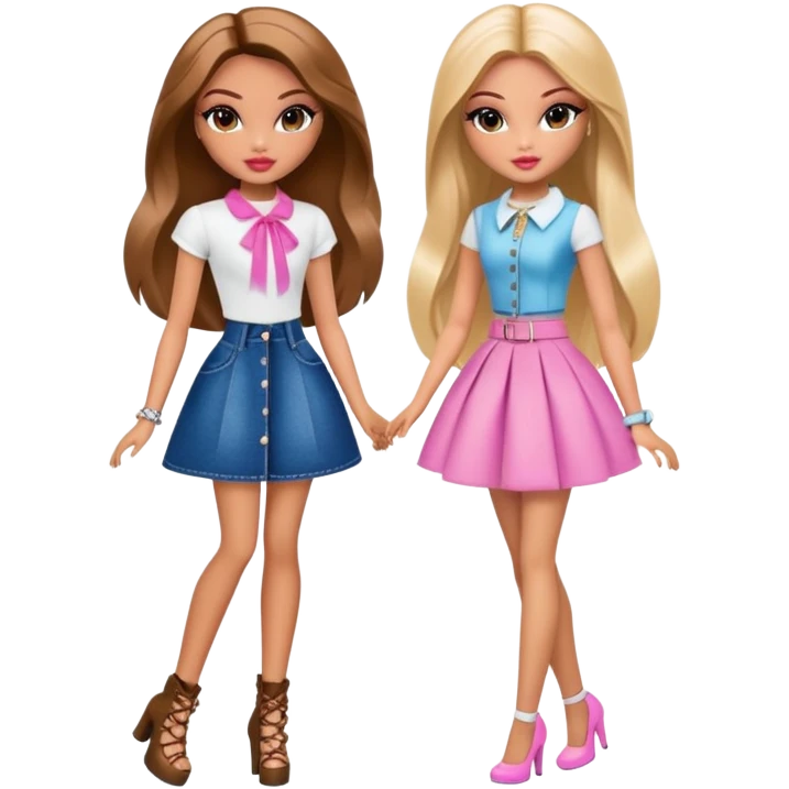 two baddie besties bratz pretty emoji