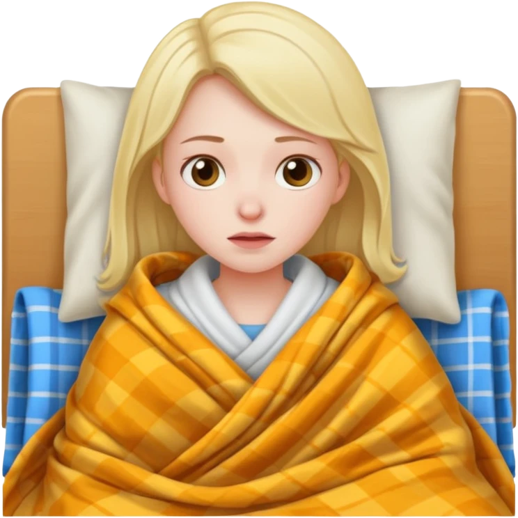 Girl sick in bed  emoji