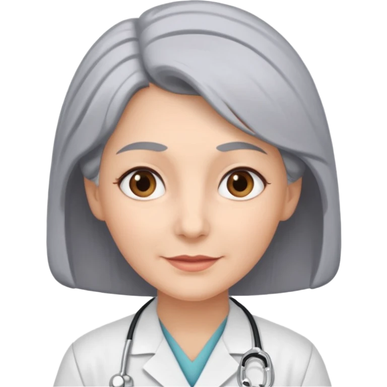 nurse with grey hair no hat emoji