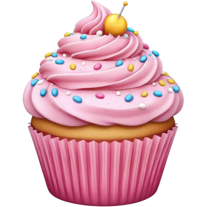 Cupcake with pink icing emoji