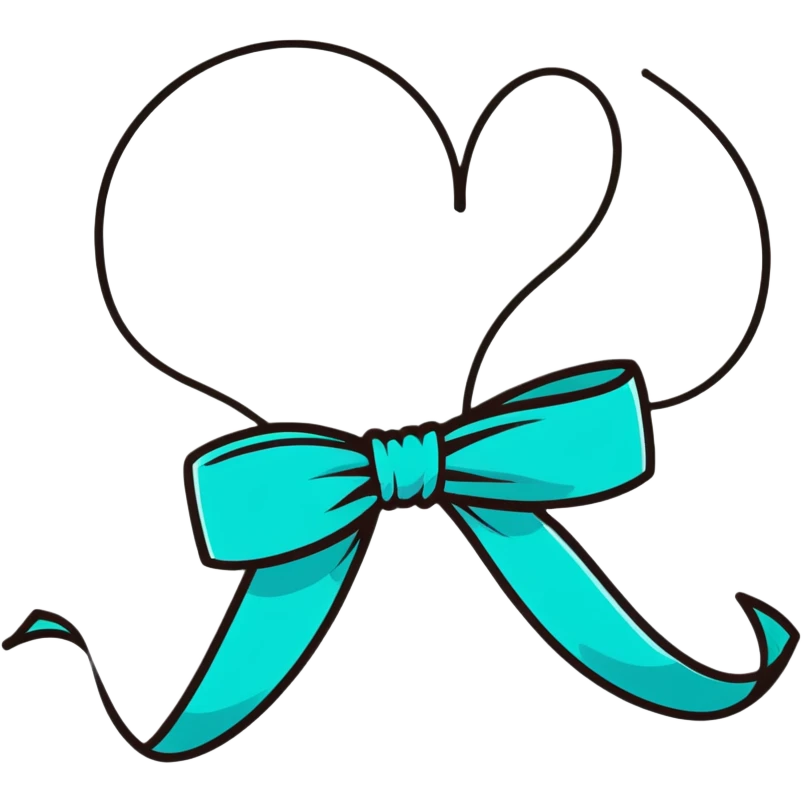 a ribbon, cartoonish sticker style emoji