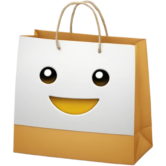 chat bubble with a shopping bag emoji