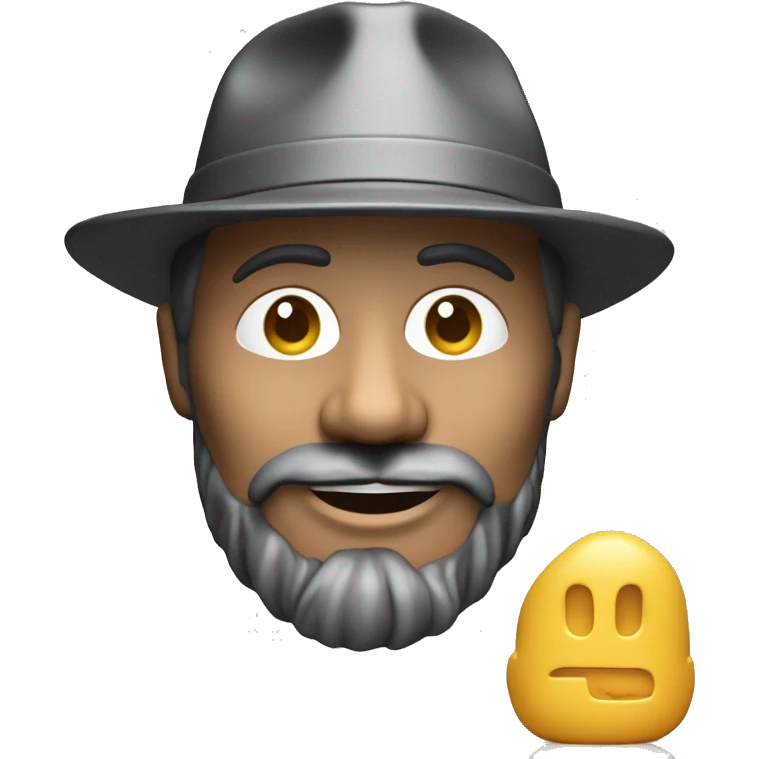 model of 40yo man with hat on 3d printer plate emoji