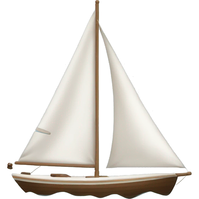 Blue white brown sailing boat  emoji