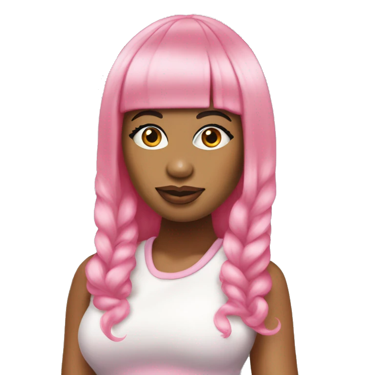 Nicki Minaj with a pink wig  emoji