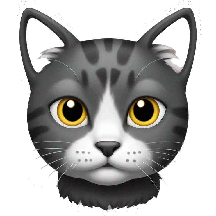 Cat black and gray color with a little fat emoji