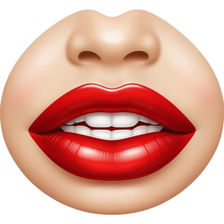 red shiny glossy lips mouth emoji