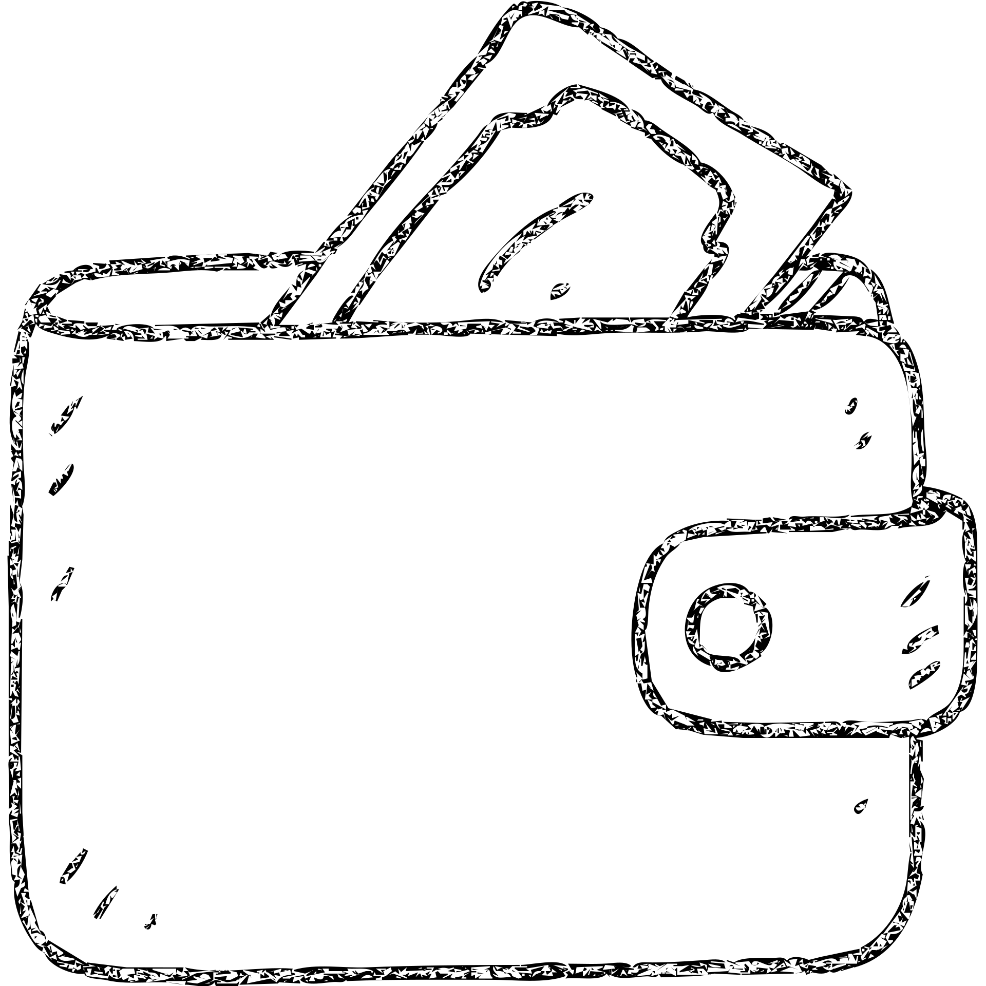 hand drawn outlined wallet icon emoji