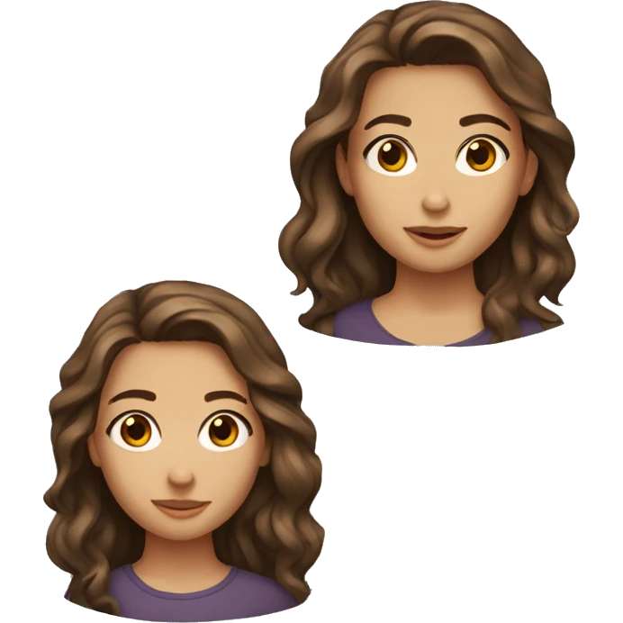 Brown hair girl hazel eyes emoji