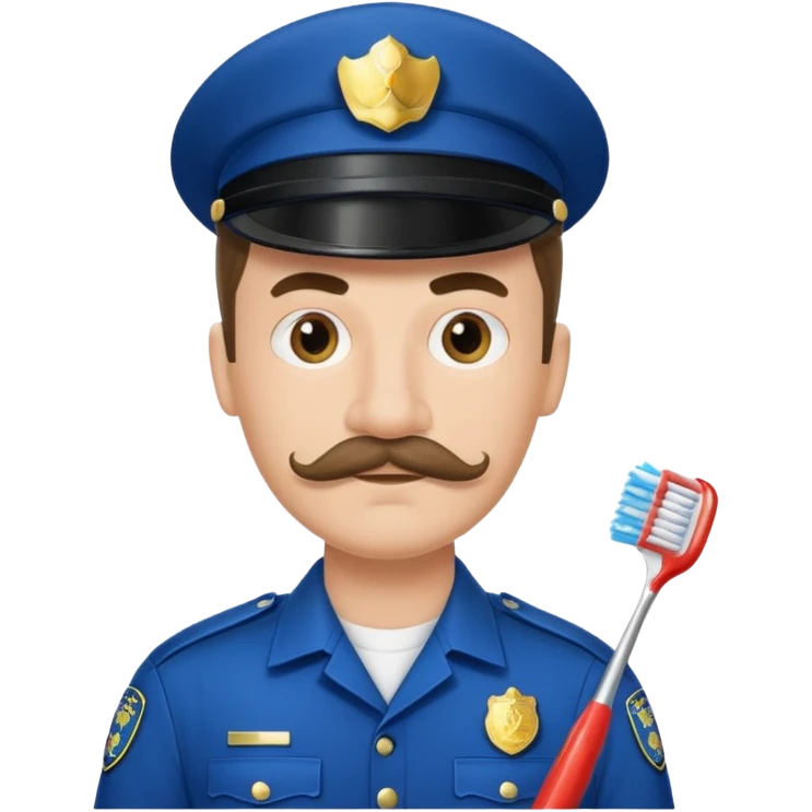 policeman with toothbrush moustache emoji