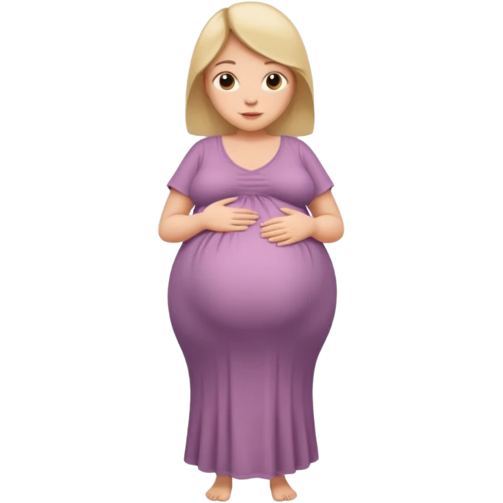 very heavily pregnant overdue lady with very large belly  emoji