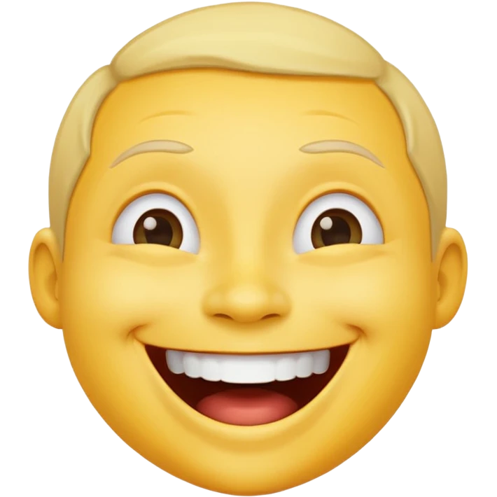 Emoji, yellow round laughing tilted head face,  emoji