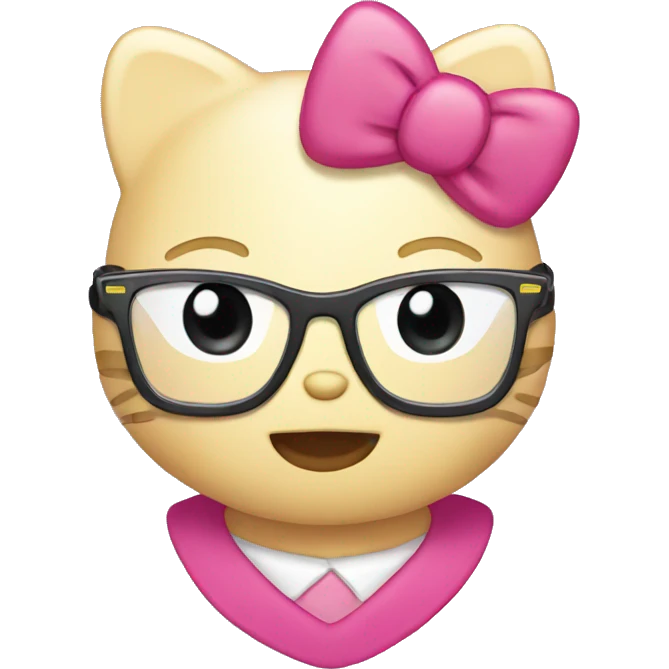 Hello kitty with glasses emoji