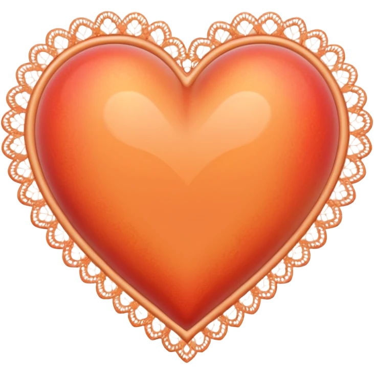 peach heart with a lace border emoji