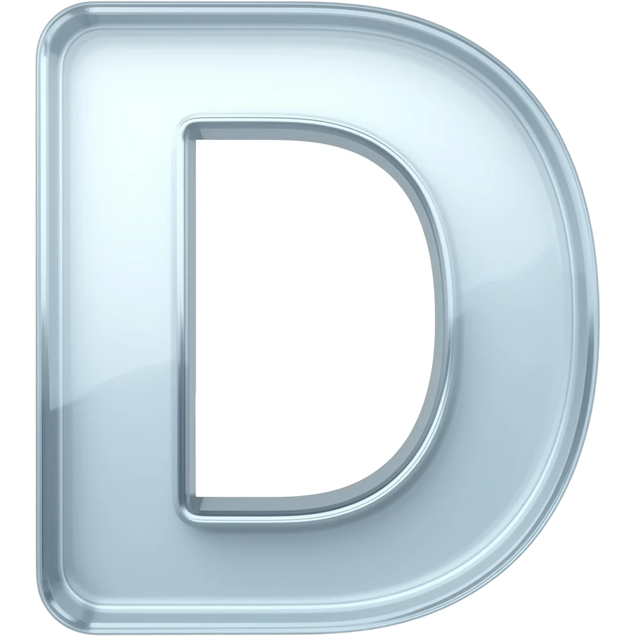 letter D made of glass emoji