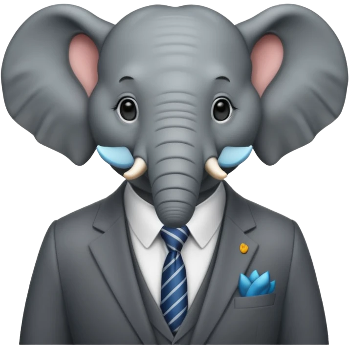 The elephand went in a suit emoji