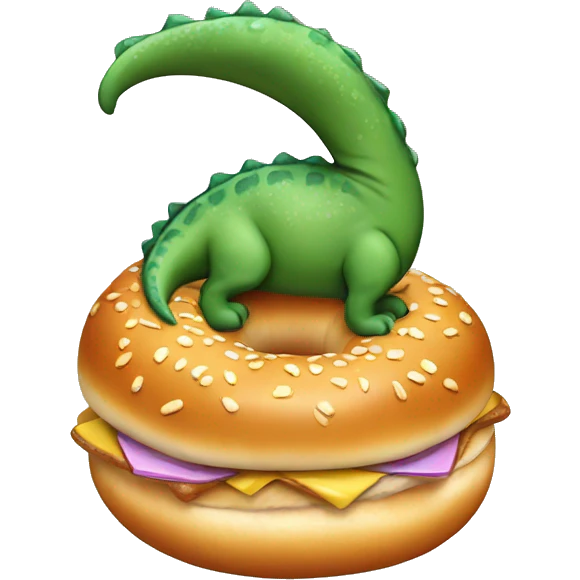 bagel with dinosaur filling emoji