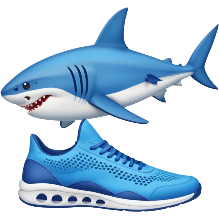 Tiburón con zapatos tenis azules emoji