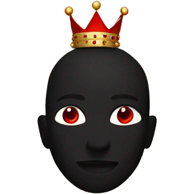 All black silhouette with crown and red eyes emoji