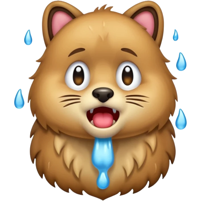 animal crying with shout, full body. emoji