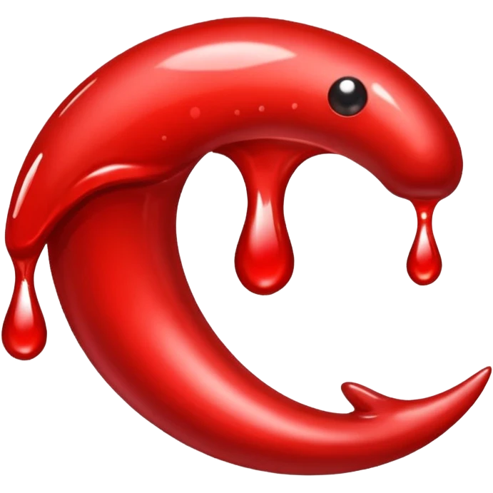 glitter red blood emoji