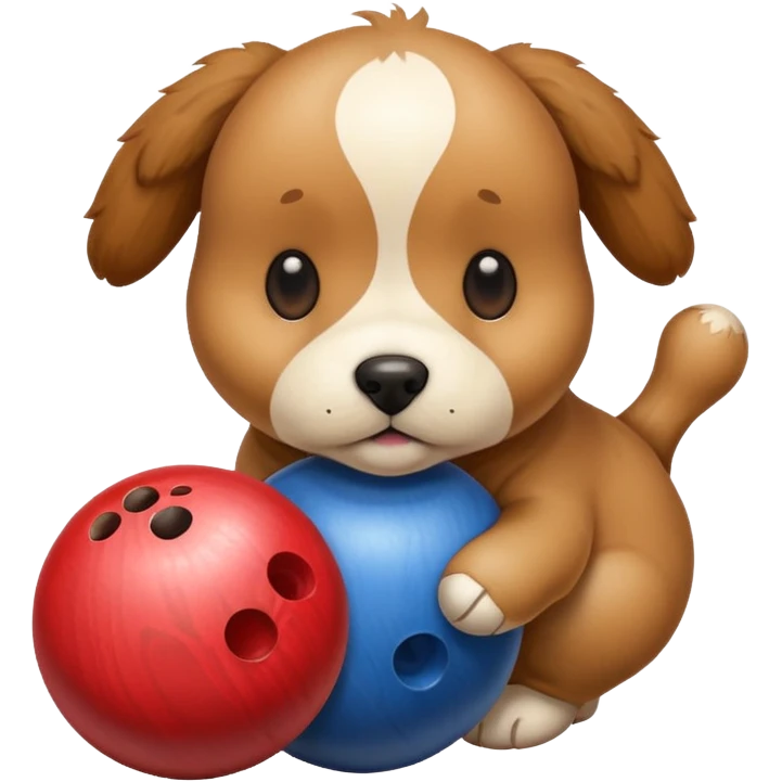 bowling skittle with puppy head on top emoji