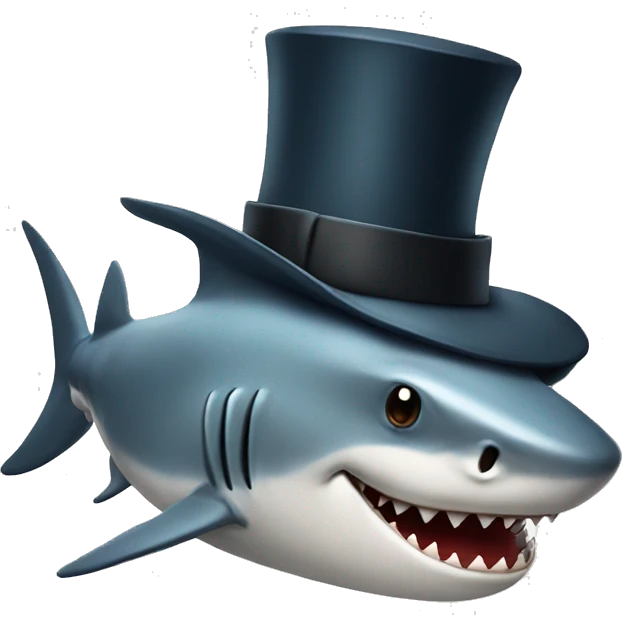 shark with top hat  emoji
