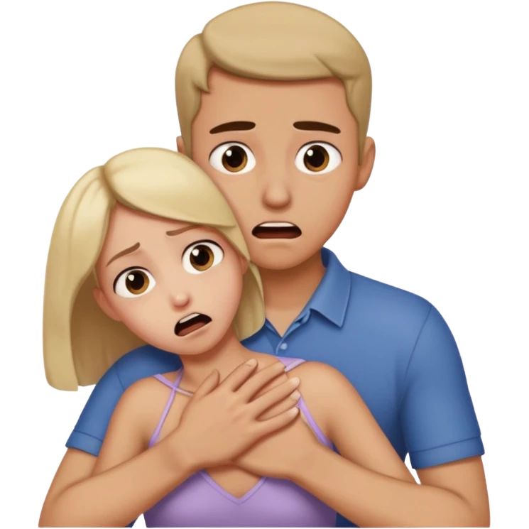 Girl being choked by a guy emoji