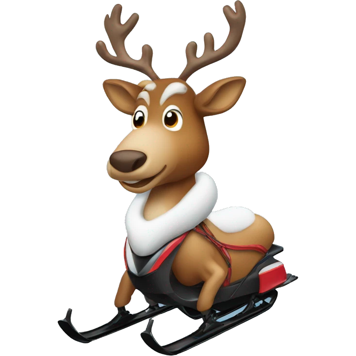 Reindeer on a snowmobile  emoji