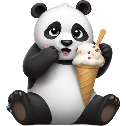 Panda eating ice cream emoji