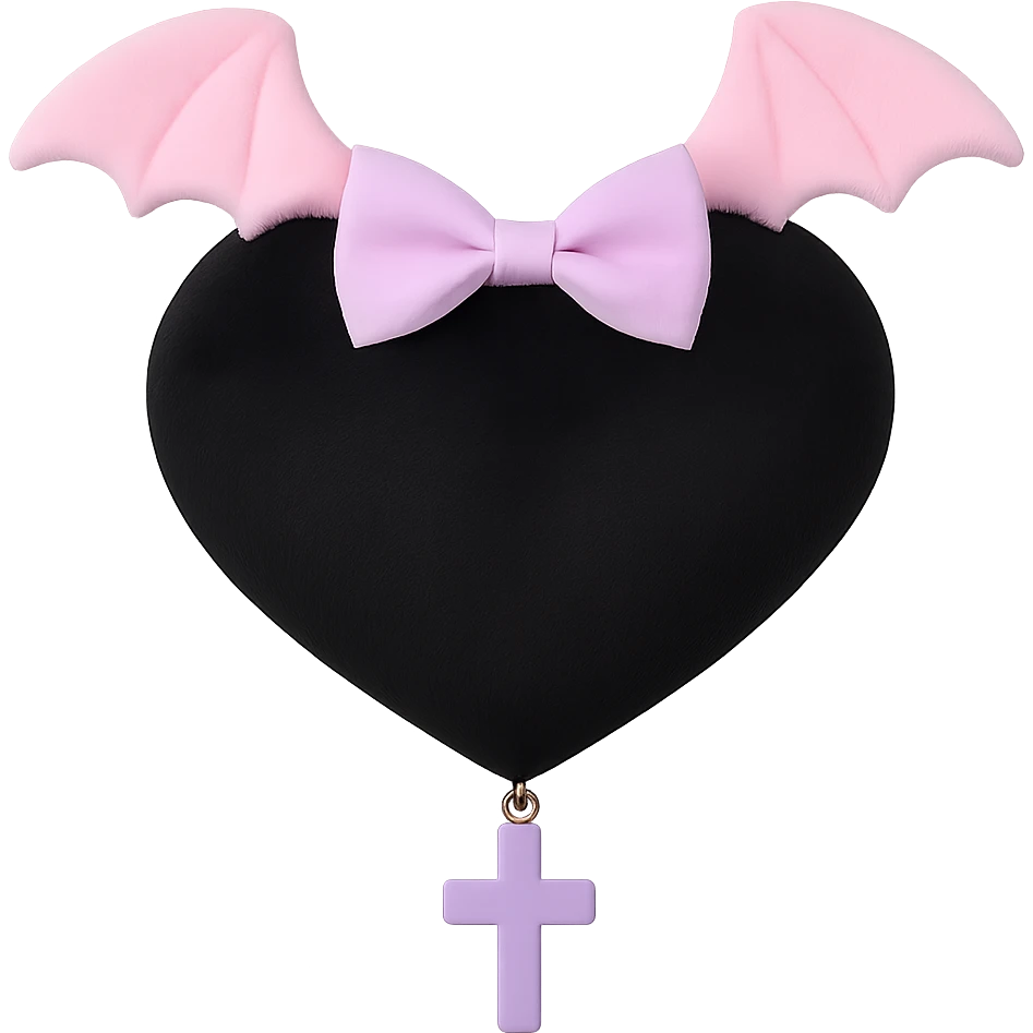 pastel goth black object remove background emoji