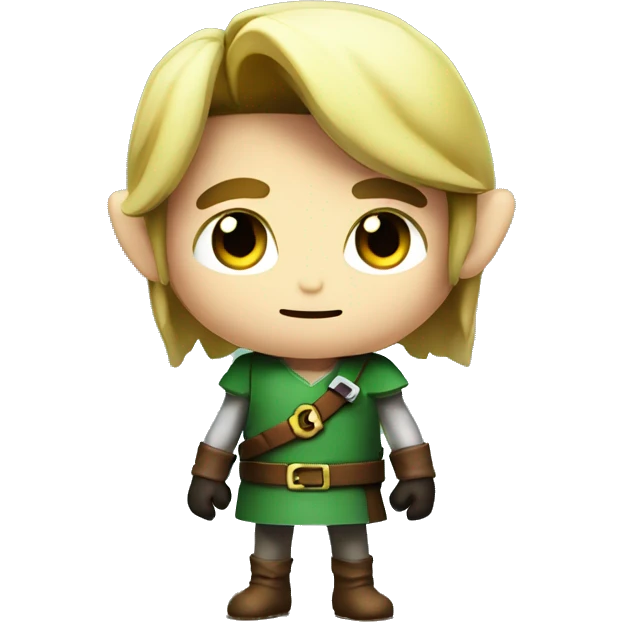 Make a futuristic character called link who is from 30 years in the future from The Legend of Zelda, give him a dark Gothic look emoji