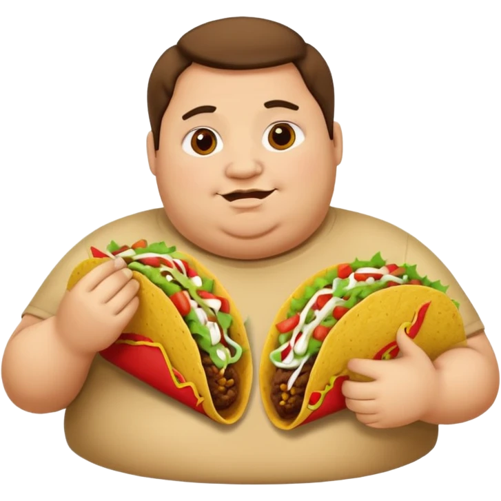 fat person eating tacos emoji