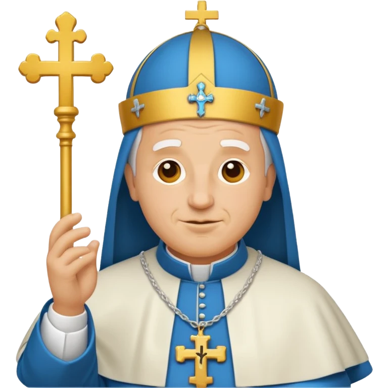 high-quality expressive emoji-style icon of Pope Leo XIV, preserving core facial expression and key features, simplified details, bold outlines, flat colors emoji