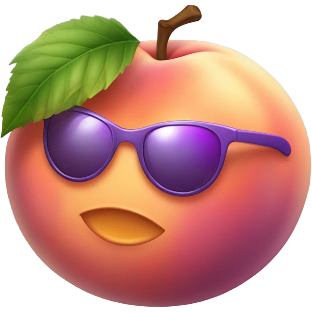 Smiling peach with purple sunglasses  emoji