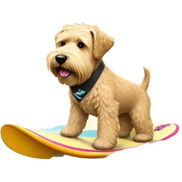 Wheaten terrier surfing emoji