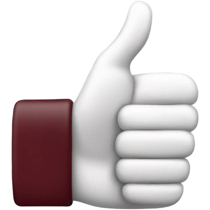 Maroon and white hand with thumb up emoji