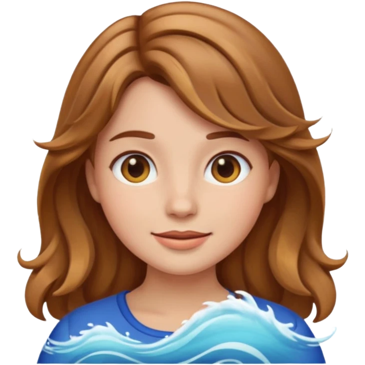 emoji girl wave light brown hair emoji