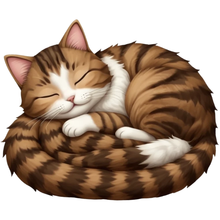 dark brown tabby and white cat sleeping upside down emoji