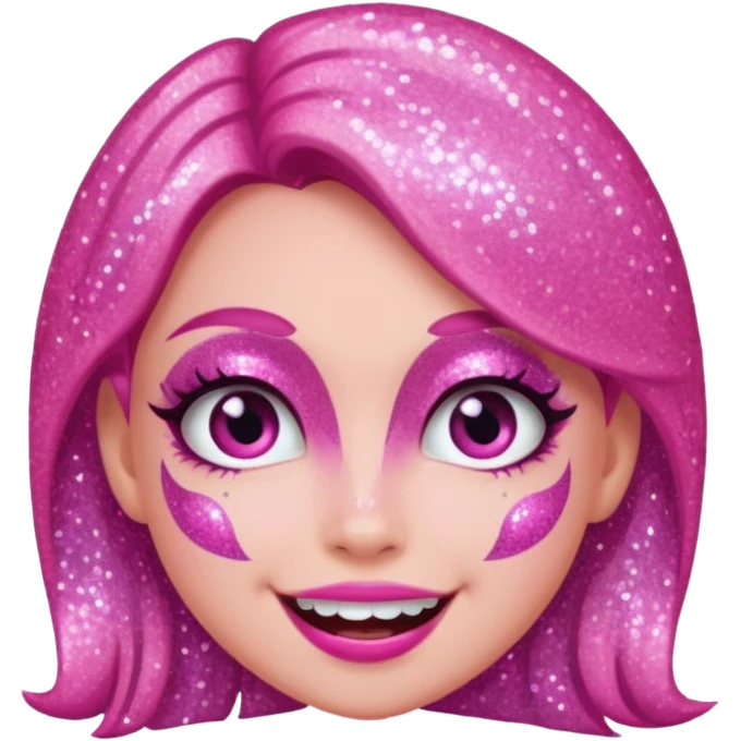 glitter pink girl naughty emoji