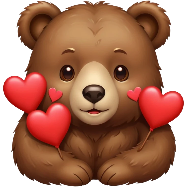 Bear with hearts around it emoji