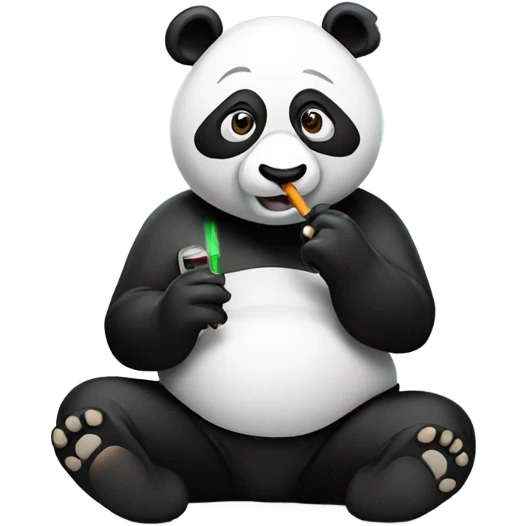 A panda smoking a vape emoji