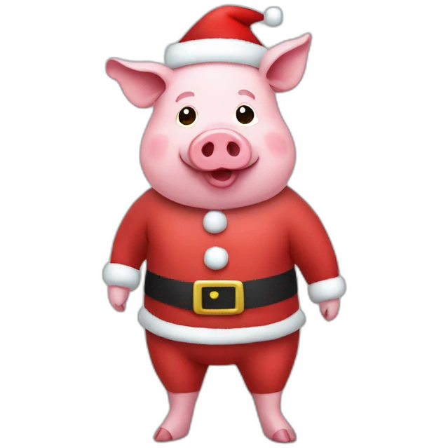 Pig dress like santa claus emoji