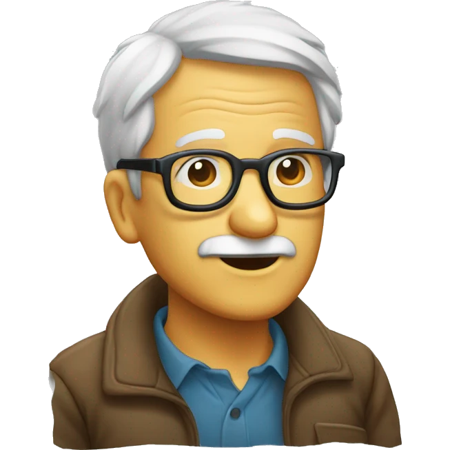 Anciano calvo y con gafas emoji