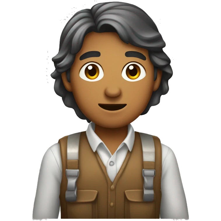 Persona con rasgos de la sierra peruana con una pala trabajando emoji
