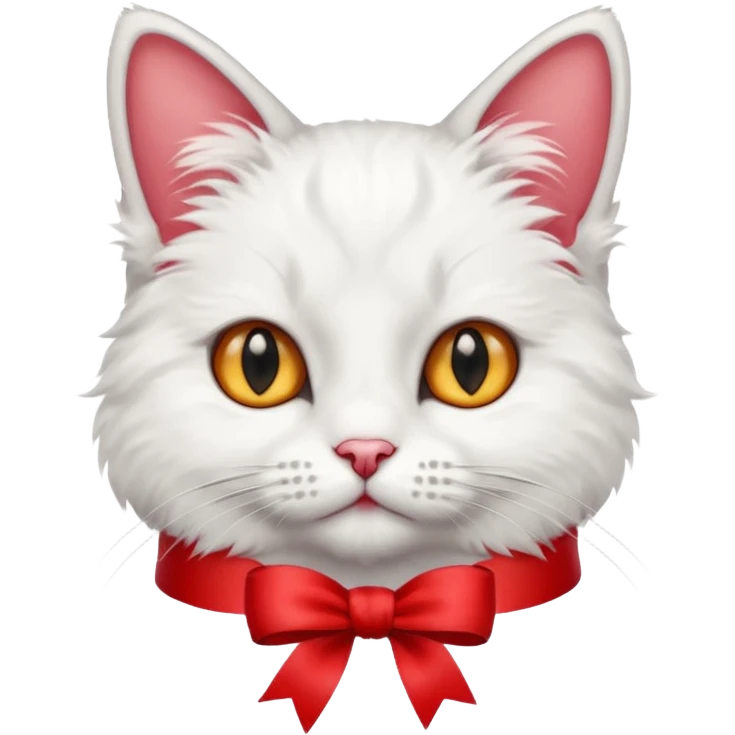 cat with red ribbon on ear emoji