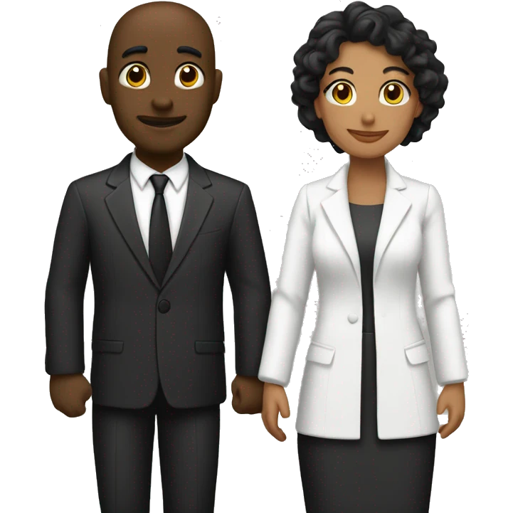 Pareja blanca y negro emoji